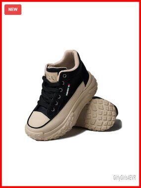 Women's Chunky Platform Sneakers White Mesh Comfort Breathable Walking Shoes